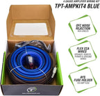 Timpano Amplifier Wiring Kit - 4 Gauge Amp Kit 2000 Watts Car Amplifier Installation CCA Cables Kit – 150 Amp Fuse Single Amp TPT-AMPKIT4 Blue