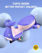 N7 Pro Electric Wiggle Car with Pedal, Rechargeable Battery, CyberWiggle, 2 in 1 Swing Car, 2 Speeds Max 4 Mph, Anti-Rollover, Flashing Wheels, Bluetooth, Ages 3+, 150 Lbs, Pink