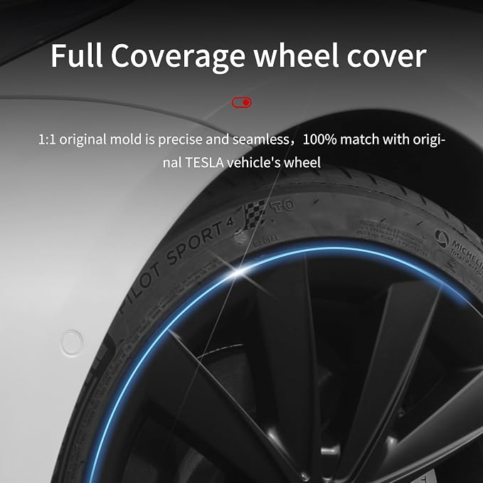 Model 3 Wheel Cover for Tesla Hubcaps 18 inch Wheel Cover 4PCS Model 3 (2017-2023) Hubcaps Wheel Rim Cover Full Rim Car Accessories