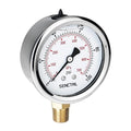 100 Psi Lead-Free Glycerin Liquid Filled Low Pressure Gauge, 2.5" Dial Size, 1/4" NPT Lower Mount, Stainless Steel Case, for Home Potable Water Pump, Air, Well, RV Hose, Pressure Test