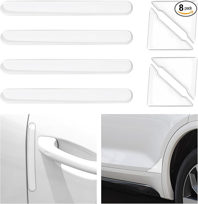 8PCS Transparent Car Door Edge Guards Kit,Anti-Collision & Anti-Scratch Car Door Edge Protector,Self-Adhesive Cars Doors Corner Protector Automotive Exterior Accessories