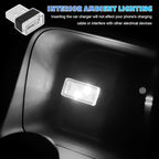4 PCS USB LED Car Atmosphere Lamp, Mini Night LED Vehicle Trunk Ambient Lighting Kit, Portable Plug-in USB Interface Vehicle Decor Atmosphere Lamp, Interior Car Accessories (White+Ice Blue)
