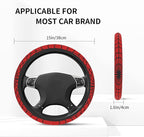 Car Steering Wheel Cover for Women Men, Non-Slip Red Spider Web Steering Wheel Protector, Universal 14"-15" Fit for Cars, SUVs, Trucks (Red Spider Web)