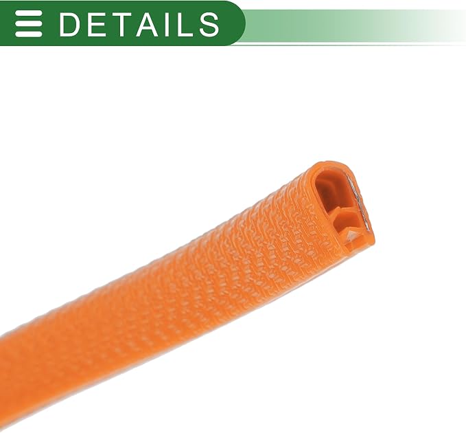 Universal Car Door Edge Protective Sealing Strip U-Type Door Scratch Protection Guard, 49.21ft 15m, Anti-scratch Collision, PVC Iron, Orange