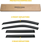 Window Visor for 2021-2026 Nissan Rogue, Out-Channel Rain Guards Shields Vent Deflector Shade Wind Dark Smoke 2022 2023 2024 2025 21 22 23 24 25 26, Tape-On Outside-Mount, 4PCS
