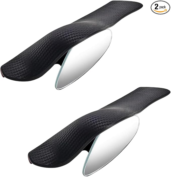 2 PCS Car Blind Spot Mirrors with Side Mirror Rain Guard, 2-in-1 Side Mirror Visor Rain Guards with Blind Spot Mirrors, Wide Angle Auxiliary Mirrors, Universal for Most Cars (Black)
