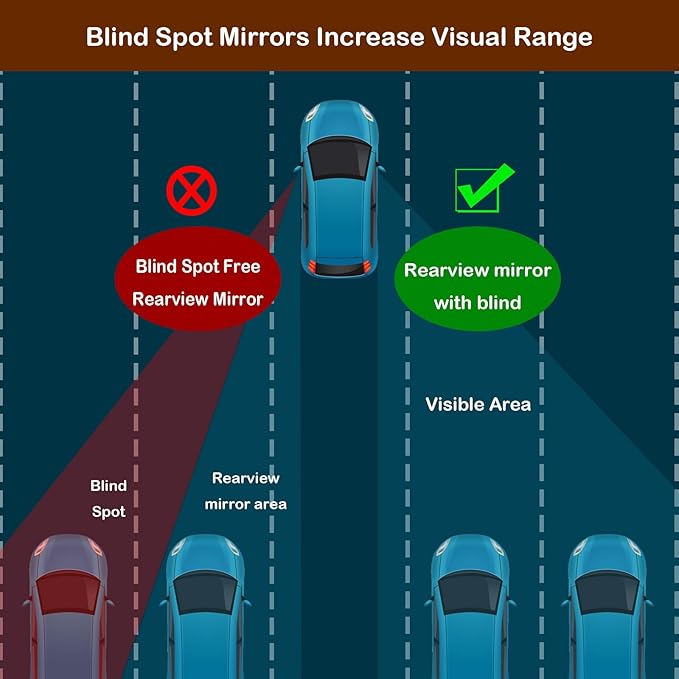 Blind Spot Mirror 2 Pack Cute Car Accessories for Women Heart Shaped Valentines Gifts for Girlfriend Car Essentials Side Blindspot Mirrors Wide Angle Mirrors Adjustabe Convex Rear View Mirror