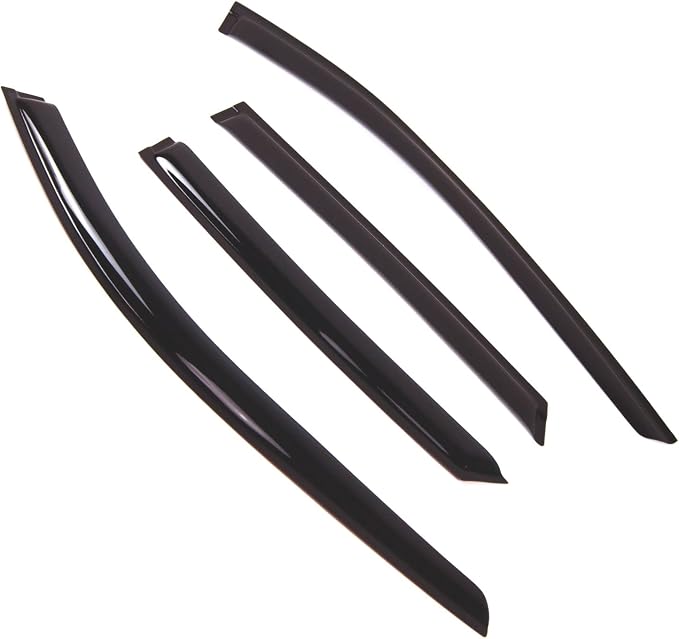 WD2-690 Dark Smoke 4 Pcs Set Window Visor (Outside Mount) Deflector Rain Guard Compatible with 2010-2016 Cadillac SRX