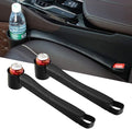 2 Prices Car Seat Gap Filler Pad PU Leather Console Side Pocket Organizer and one Cup for Cellphone Wallet Coin Key (Black)