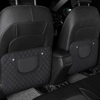 2 PCS Car Kick Mats, Leather Back Seat Protector with Storage Bag, Waterproof Automotive Backseat Cover Pad Prevent Kids Dirt Mud and Scratch, Interior Car Accessories(Black & Black)
