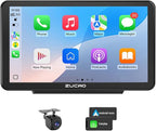 7 Inch Wireless CarPlay Screen for Car, Portable Car Stereo Touch Screen for Apple CarPlay & Android Auto with Backup Camera, Voice Control, BT Music, Navigation, Mirror Link