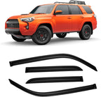 Window Visor for 2010-2024 Toyota 4Runner, Out-Channel Rain Guards Shields Vent Deflector Shade Wind Dark Smoke Ventshade Ventvisor for 10-24 4Runner, Tape-On Outside-Mount, 4PCS