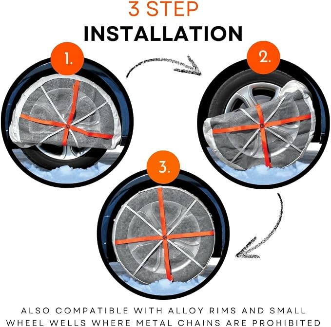 for Passenger Vehicles HP540, Snow Socks for Tires, Pack of 2