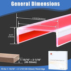 Clear Rubber Edge Trim, Self-Adhesive Clear Rubber Edge Trim, Edge Protector for Plywood, Glasses or Flexi-Glass, Silicone Rubber Material, White Color, Fit 2"(50mm), Deep U Channel Edge Guard