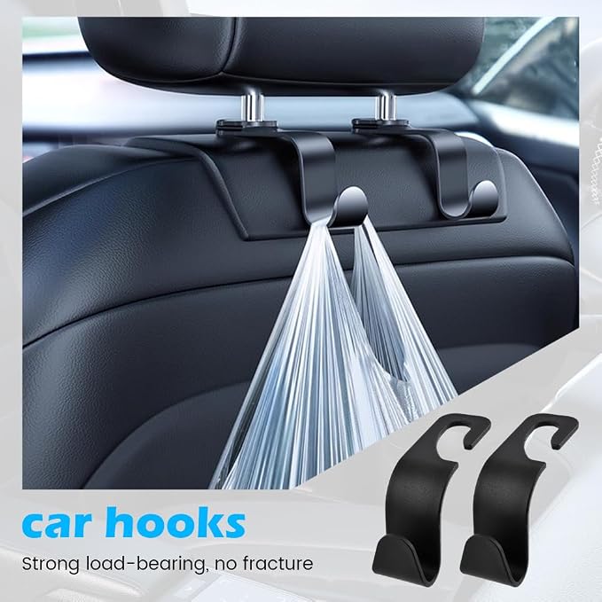 1 Pack Car Cup Holder Expander 2 in 1 Adapter with Expandable Base, Car-Seat Headrest Hook 4 Pack Hanger Storage Organizer fit Universal Vehicle Car Mugs in 2.2"-4.2" (10-48oz)