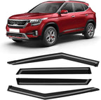 Window Rain Guards for Kia Seltos 2021-2025, Window Visor Guard Vent Wind Shade Deflector Rain Shield Protector Sun Visor for Seltos 21-25, Tape-on/Outside-Mount, 4 Pieces