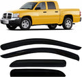 Side Window Visors rain Guards Vent Deflectors for 02-08 Dodge Ram 1500, 2003-2009 Ram 2500 & 3500 with Quad Cab Shade 94623