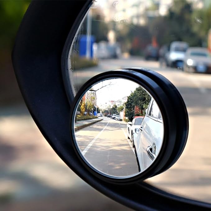 2Pcs Blind Spot Car Mirror, Automotive Side Blindspot Mirror for Car, 2.2" Round Car Rearview Mirror Accessories 360 Degree Rotating Vacuum Suction Cup for Cars, Suv, Van and Trucks (Black)