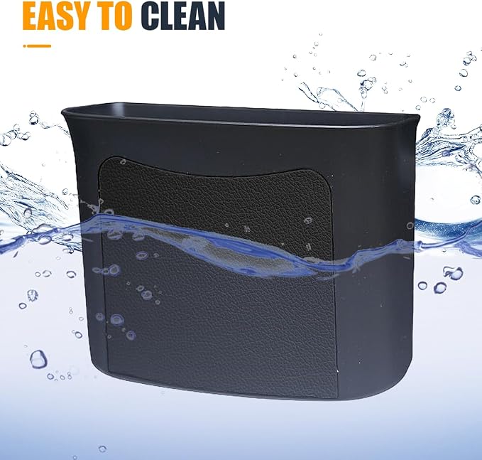 YoRise Car Trash Can, Multifunctional Hanging Garbage Can, Car Storage Organizer Container, Mini Trash Bin, Waterproof Automotive Door Side Garbage Organizer Holder for Most Cars (Black)