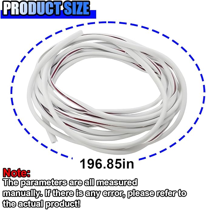 16Ft (5M) Car Door Edge Protector, Auto Trim Door Edge Guard, White | Anti-Collision Car Door Entry Guard Protective Strip, No Glue