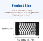 2PCS Universal Car Cargo Net with Adhesive Tape, 9.8×15.7in Trunk Storage Mesh Pocket Wall Mount Organizer Bag for Car RV SUV Boat Truck Camper Van Trailer (Black)