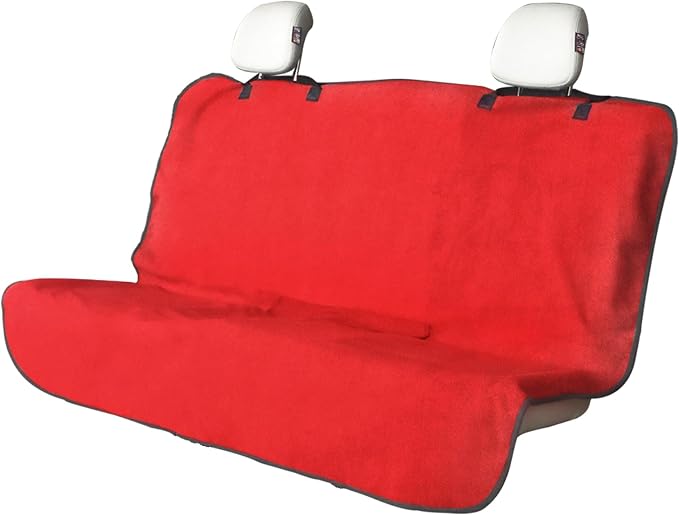 Back Seat Cover for Car Trucks Van SUV Jeep,Waterproof Rear Bench Towel Seat Covers for Dogs and Kids,Automotive Backseat Protector (Red)
