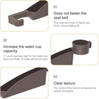 2PCS Car Seat Gap Filler, Dual Slot Carbon Fiber Vehicle Side Seat Gap Organizer Strip with Cup Holder, Auto Console Guard Spacer Stop Things from Dropping, Universal Fit (Brown)