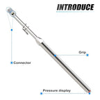 Silver Double Straight Type Tire Pressure Gauge，Dual Head Air Pressure Gauge，Pressure Range 10-160 Psi(Suitable for Trucks, etc.