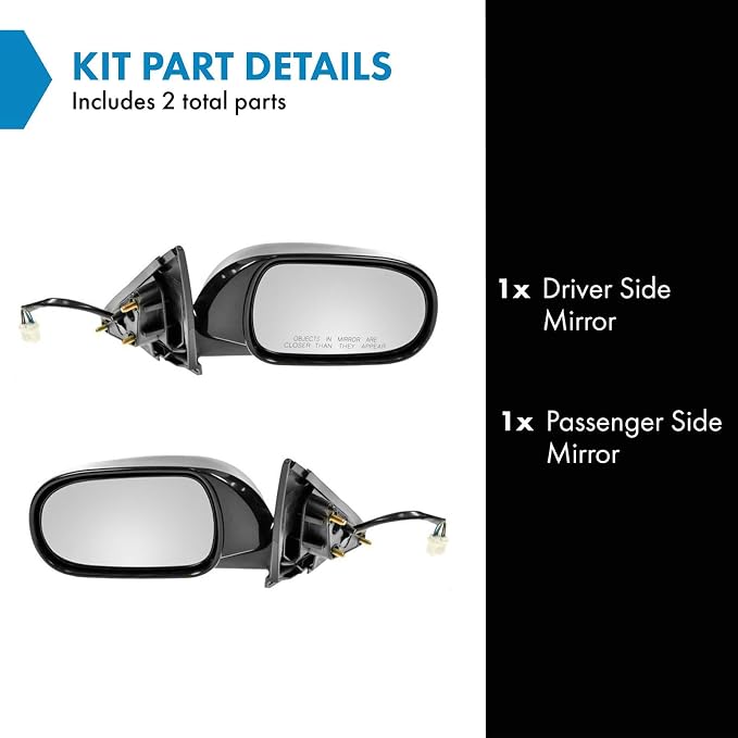 Driver and Passenger Side Mirror Assembly Set Power Heated Non Foldaway Paint to Match Compatible with 2003-2006 Infiniti G35 Sedan