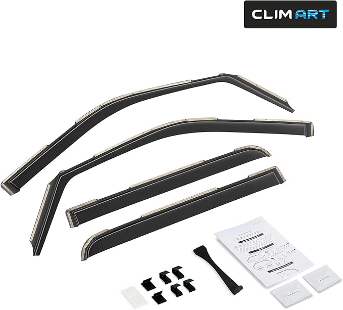 in-Channel Incredibly Durable Rain Guards Compatible with F150 2021-2026 SuperCrew, Original Window Deflectors, Vent Window Visors, Vent Deflector, 4 pcs. - 621237