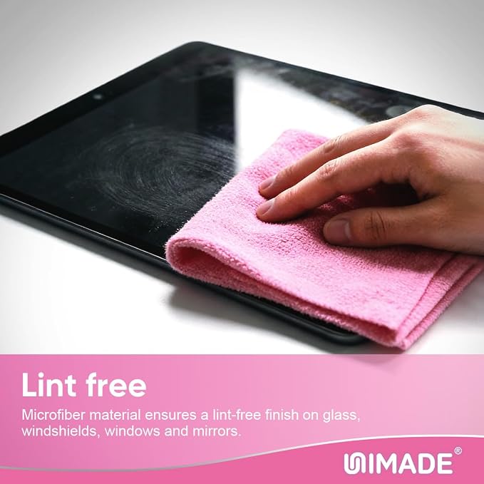 Microfiber Cleaning Cloth, 100 Sheets Microfiber Towels for Cars Commercial Grade Washcloths Lint-Free Bulk Shop Towel Cleaning Rags for Household Restaurant Garage Housekeeping,11"x 9", Pink