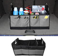 Car Trunk Organizer, Large Capacity Oxford Cloth Car Storage Box, Collapsible Multi-Compartment Organization Container, Waterproof Auto Interior Storage Accessories (Gray)