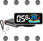 Backup Parktronic System Car Auto Vehicle Reverse with 8 Parking Sensors kit, LCD Display, Distance Detection (Meter/Foot Switchable), Buzzer Alarm and Voice Prompt Function（Dark Grey）