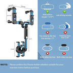 Rearview Mirror Phone Holder for Car, 360° Rotating and Retractable Multifunctional Rear View Phone Mount, Upgraded Four Corners Fixed Anti-Shake Fit All Smartphones & Bigger Vehicle