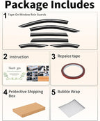 6-PCS Low Profile Window Rain Guards Fit for Hyundai Tucson 2022-2026 Rain Guard Window Deflectors Extra-Thick Side Window Visors Vent Shades Tape-on Vent Visors Car Accessories