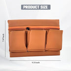 Car Window Side Storage Box, Multifunctional Leather Vehicle Side Door Armrest Pad Organizer with Pockets, Auto Window Arm Elbow Rest Storage Bag, Universal for SUV Van Truck (Brown)