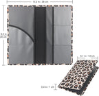 Premium Car Registration & Insurance Card Holder with Magnetic Shut, Vehicle Glove Box Car Organizer - For Documents, Cards, License (Leopard A)