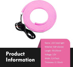 1PC Car Hood LED Strip Light, 59In Waterproof Pink Flexible LED Light Strip with Adhesive Tape, Exterior and Interior Decoration, Universal for Most Cars, Trucks, SUVs (Pink)