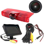 HD IP68 Third Roof Mount Brake Lamp Rear View Reverse Backup Camera Angle and Distance Adjustable Compatible with Chevrolet Express GMC Chevy Savana Exporer Cargo Van (Camera+4.3' Monitor)