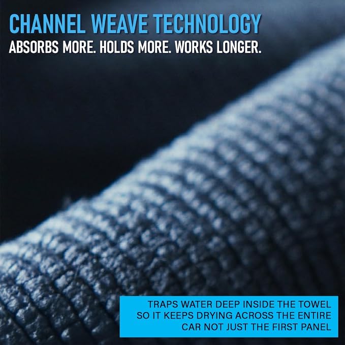 Original 2.0 Microfiber Car Drying Towel | 150 x 75cm | Extra Large Channel Weave Drying Cloth | Ultra Absorbent, Scratch-Free, Auto Detailing Towel for Cars SUVs Trucks & Boats