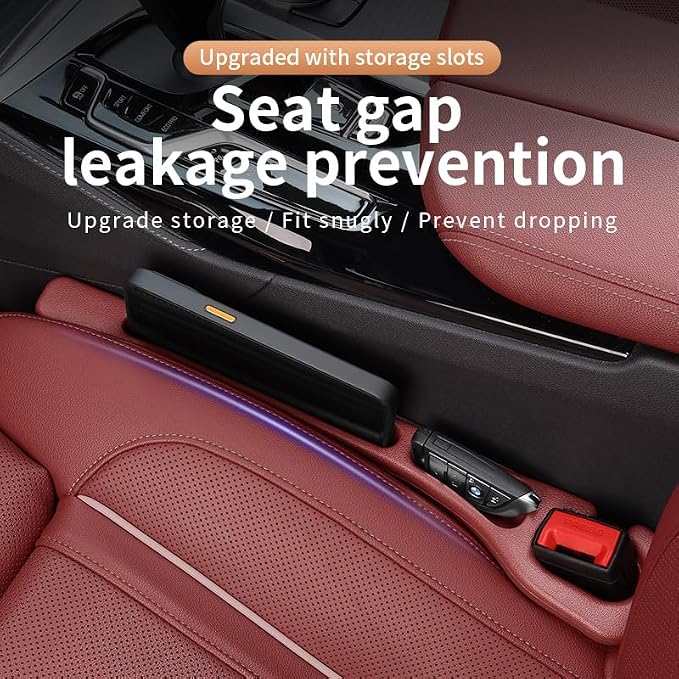 2PCS Car Seat Gap Filler Organizer with Phone Holder,[Upgrade Version] Car Seat Gap Organizer for Prevent Falling,Essential Car Accessories Car Side Seat Gap Filler (Claret)