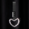 Bling Car Accessories Bling Heart Handle Ring Car Accessory for Women Heart Hand Strap Drift Charm Rear Bumper Warning Ring Decor for auto Bus Interior Exterior Decoration (White,Heart Style)