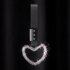 Bling Car Accessories Bling Heart Handle Ring Car Accessory for Women Heart Hand Strap Drift Charm Rear Bumper Warning Ring Decor for auto Bus Interior Exterior Decoration (White,Heart Style)