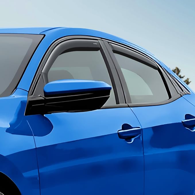 Goodyear Shatterproof in-Channel Window Deflectors for Honda Civic 2016-2021 Hatchback, Rain Guards, Window Visors for Cars, Vent Deflector, Car Accessories, 4 pcs - GY008119