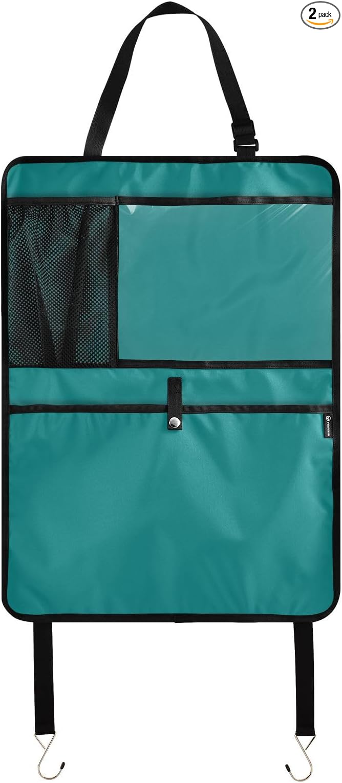 Teal Auto Seat Back Kick Protectors, 2 Pack Back Car Seat Organizer