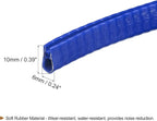 U Channel Edge Trim, 13.1ft Length Rubber Guard Seal Strip Edge Protector Fit for 1-2.5mm Edge, (15/64" W x 25/64" H) Blue