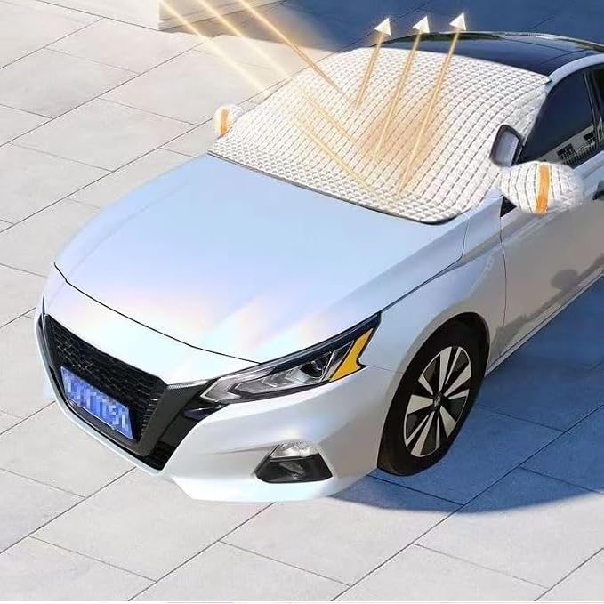 Car Windshield Snow Cover for Toyota Sienna 1998–2025 2026 XL40, Heavy-Duty Anti-Frost Snow Ice Guard, Sun & Rain Resistant All-Weather Windshield Protection Cover,148cm*110cm