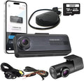 Q200 Dash Cam Front and Rear, WiFi, WDR, Speed Red Light Alerts, ADAS, 256GB Max, Parking Monitor, Night Vision (32GB MicroSD, 12V Cigar, Hardwiring Cable) (2CH Front & Rear)