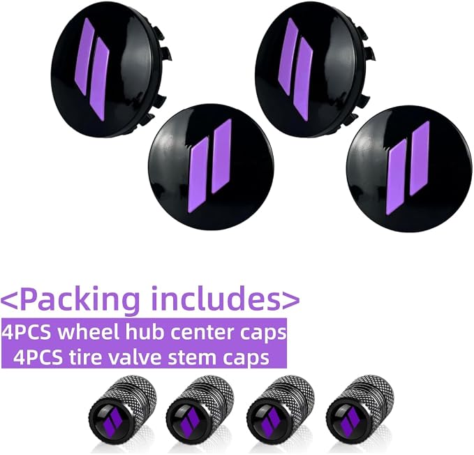 4pcs Wheel Center Cap 63mm/2.5 inches Slash Covers Hub Cap Compatible with Dodge Charger Challenger Durango Hornet Dart R/T SRT Magnum Nitro Journey Caliber Avenger and Ram (Purple)