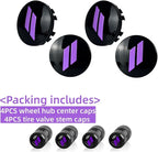 4pcs Wheel Center Cap 63mm/2.5 inches Slash Covers Hub Cap Compatible with Dodge Charger Challenger Durango Hornet Dart R/T SRT Magnum Nitro Journey Caliber Avenger and Ram (Purple)